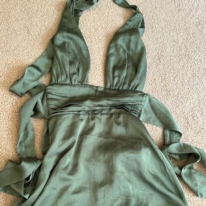 sage green mini formal dress. slightly worn but great condition! size xs